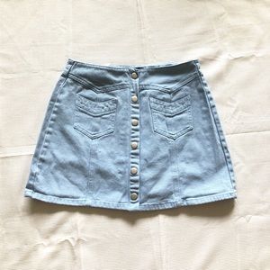 Light blue denim skirt